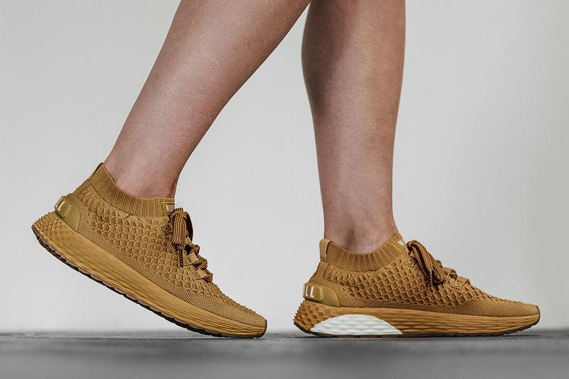 Nobull Wheat Knit Runner Women's Running Shoes Brown | USA J1775P